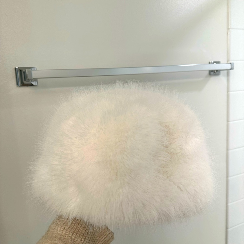 White Fluffy Y2K style Hat